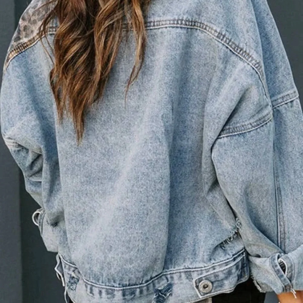 Leopard Denim Jacket - Picture 2 of 2